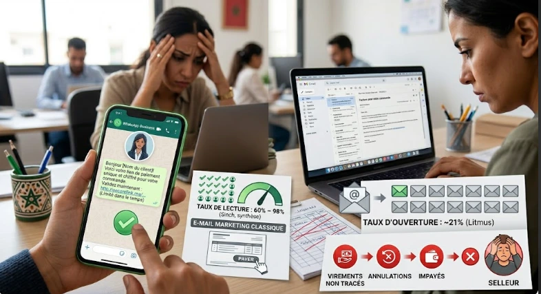 Interface paiement WhatsApp Maroc - lien sécurisé DashyPay